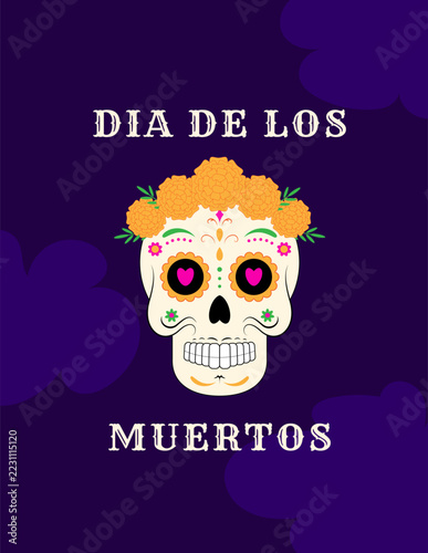 Dia De los Muertos Background, Day of the Dead, traditional Mexico celebration