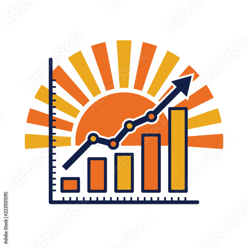 Growth Financial Chart Showing Upward Trend and Business Success