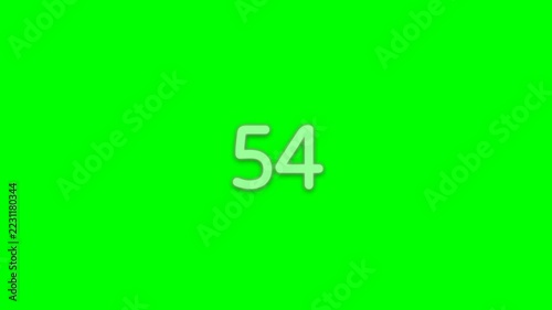 1 to 100 Counter Animation - Real Glass Neon Gas Tube Flickering on Green Screen 1080p