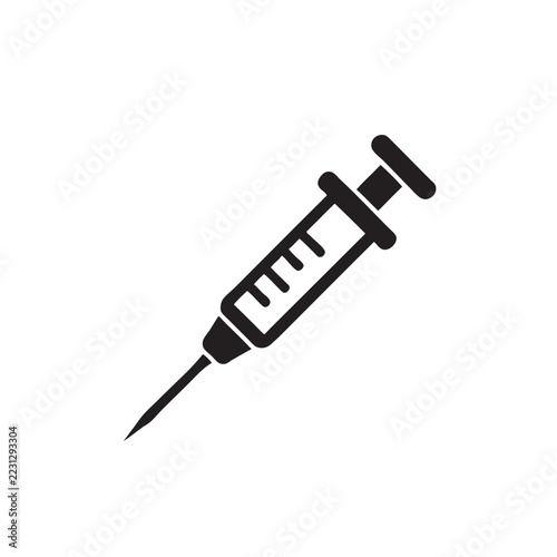Minimalist black syringe icon