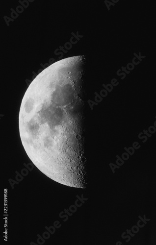 The half moon and its craters