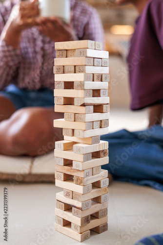 Jenga tower buildup