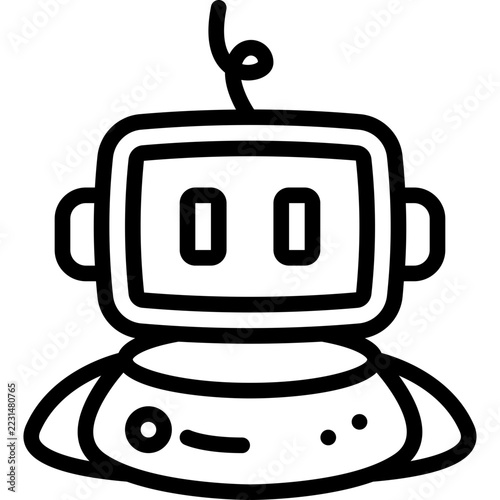 robot vector illustration outline style representative high technology future and AI technology