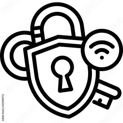 smart lock new technology for security vector illustration
