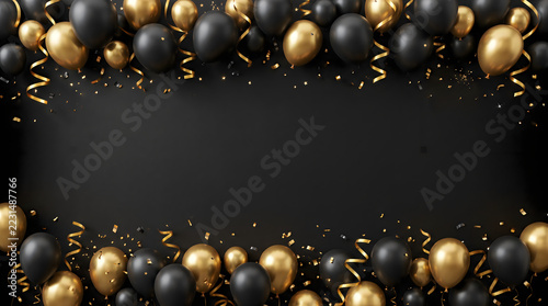 Macro close-up of luxurious flowing black silk fabric folds with warm glowing golden bokeh lights and generous copy space for Black Friday commercial background