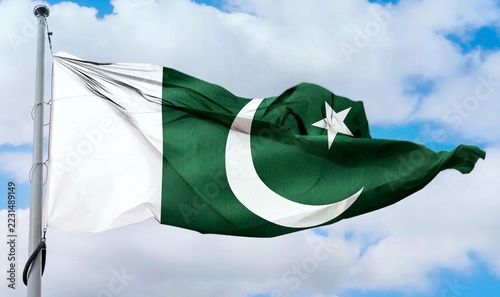Fotografie Pakistan flag - realistic waving fabric flag