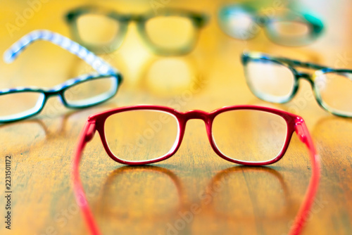 Colorful Eyeglasses on Table
