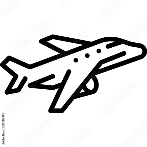 vector illustration of airplane outline style 