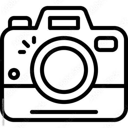 digital camera icon outline style vector illustration