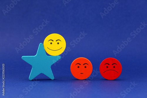 Fotografie Satisfaction assessment concept or sentiment analysis