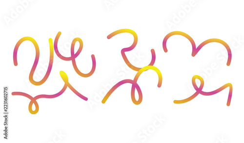 Professional Modern Gradient Wavy Lines Vector Set With Swirls
