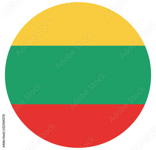 Fotografie Lithuania flag button graphic with lithuanian
