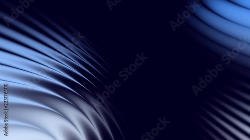 abstract blue silver flowing wave background with elegant light streaks and dark navy space animation.