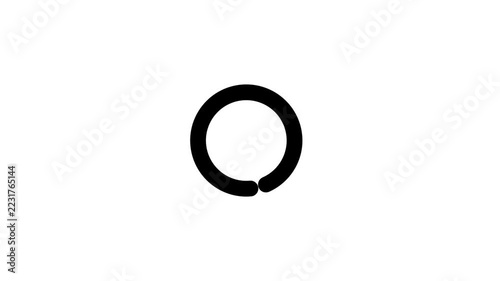 loading icon animation, in which a circle rotates on a white background.