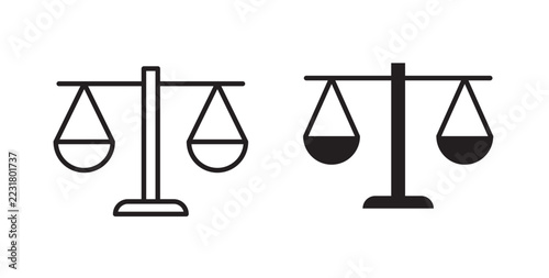 Fotografie Scale icon flat outline in black