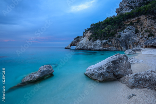 Cala Goloritze beach and rocky coastline in Sardinia Italy Europe