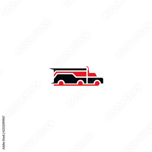 Car delivery by truck logo.