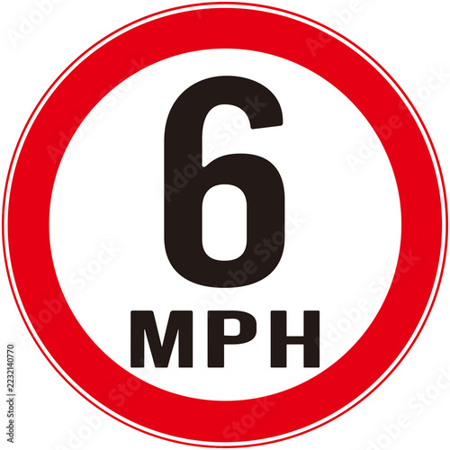 Obraz na plátně traffic sign indicating the max speed limit of 6 miles per hour