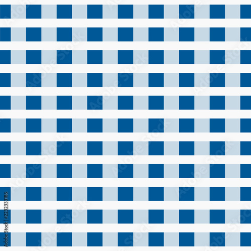 Blue and white gingham check pattern seamless textile background