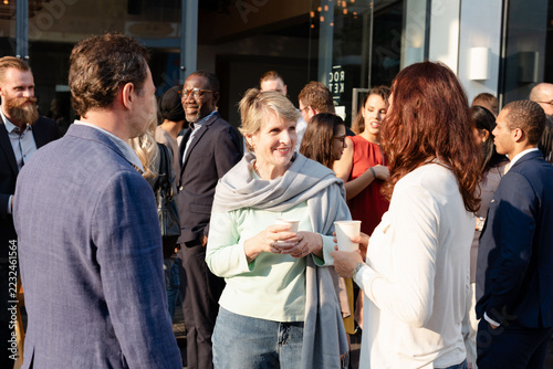 Diverse group enjoying outdoor event