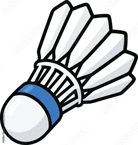 Shuttlecock vector illustration. Badminton shuttlecock. Badminton accessories. Sports equipment.