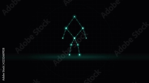 Abstract Green Neon Technology Background with Glowing Digital Lines, Futuristic Energy Effects, Network Connections, and Seamless Loop Animation