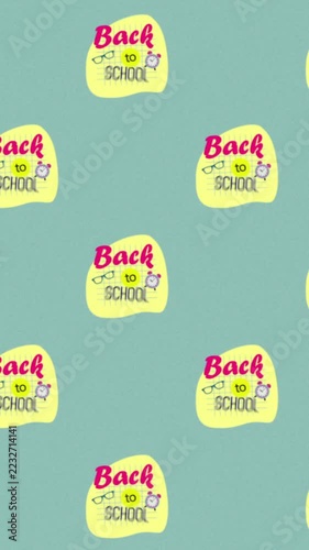 Vertical video: Tap starting Back to SCHOOL motifs shifting and revealing glasses