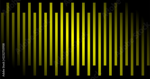 Abstract Yellow Sound Waveform on Black Background