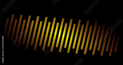 Golden Abstract Sound Wave Pattern on Black Background