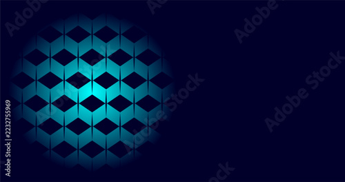 Abstract Geometric Sphere Pattern with Teal Gradient on Dark Blue Background