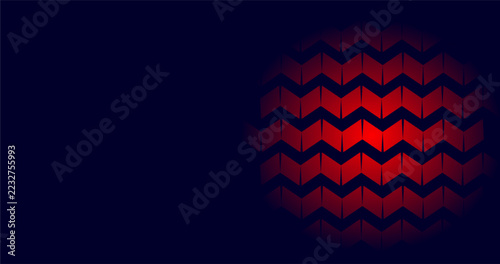 Abstract Red Chevron Pattern Egg on Dark Blue Background