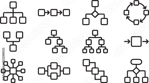 Flowchart icon set 