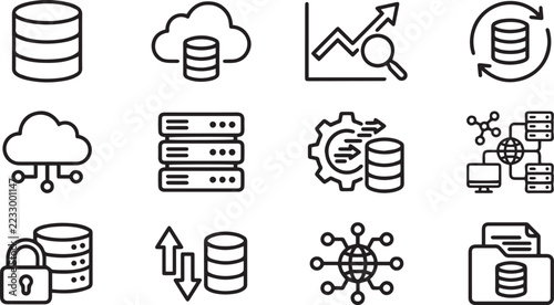 Data management  icon set