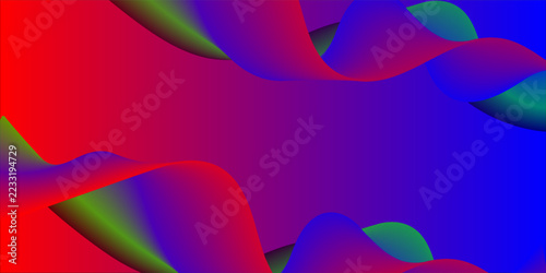 Colorful Abstract Fluid Wave Vector Background with Vibrant Gradient Red, Blue, and Green Flowing Curves Design