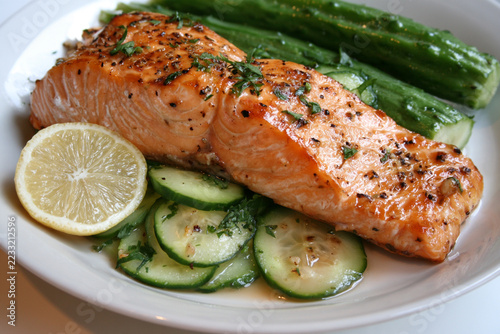 Salmon and cucumber generative AI