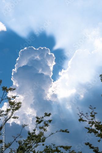 Sticker blue sky with clouds