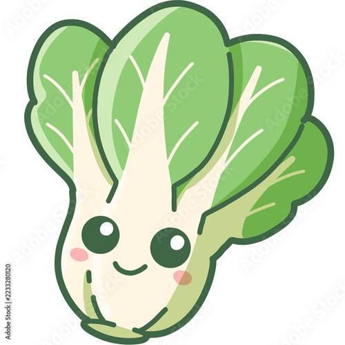 Obraz na plátně Cute bak coy cartoon vegetable illustration for kids
