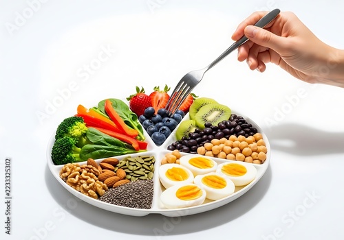 Healthy food plate with balanced meal