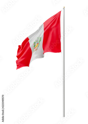 Obraz na plátně Png flag of Peru collage element, transparent background