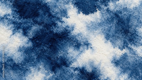 Blue and White Watercolor Cloud Texture Background