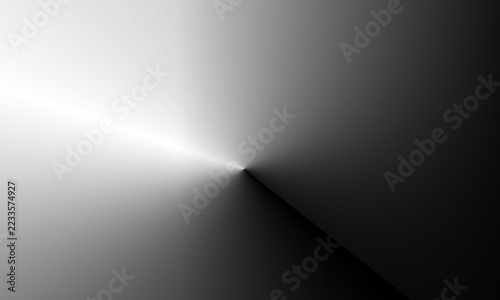 Abstract Monochrome Black and White  silver Gradient Background with Conical Light Shine and Shadow Effect