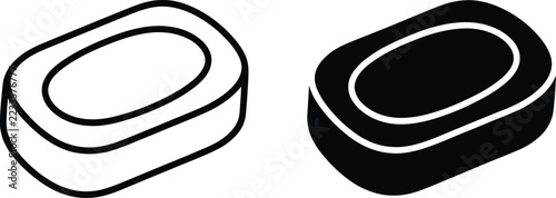 Soap Bar Icon Set Line Art and Solid Glyph Hygiene Bath Vector Symbol
