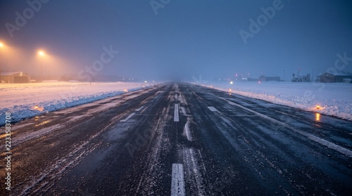 Freshly cleared runway awaits winter operations