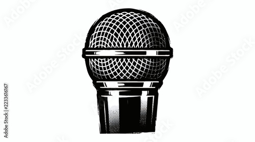 Vintage Microphone Illustration A Classic Symbol for Music, Performance, and Recording