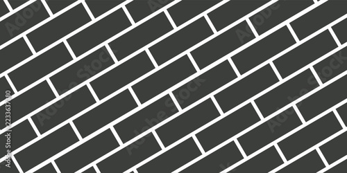 Onyx Black Color Brick Wall Background. Blank Copy Space. Abstract wall. Textured Background. Interior wall background. Modern Wall Design