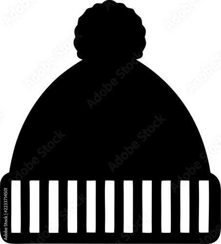 Knit Beanie Silhouette SVG Vector Clipart
