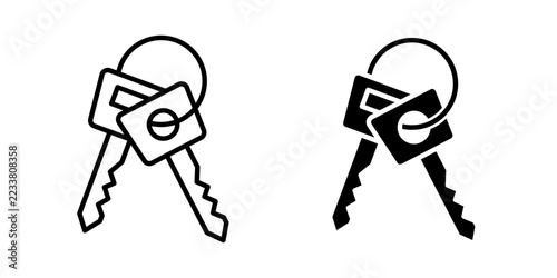 Keys icon with stroke, filled and colored icon vector illustration for home security, property access, real estate, house keys, locks, and everyday essentials.