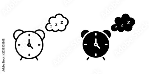 Sleep tracking icon with stroke, filled and colored icon vector illustration for sleep monitoring, health tracking, wellness, bedtime routines, and fitness applications.