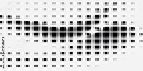 Radial halftone dots. Spotted and dotted stains gradient background. Concentric comic texture with fading effect. Black and white rough gritty wallpaper. Grunge monochrome geometric backdrop. Vector
