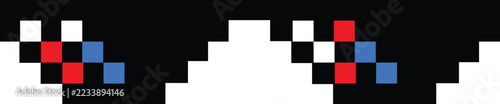 Abstract Pixelated Location and Navigation Pattern with Red and Blue Blocks